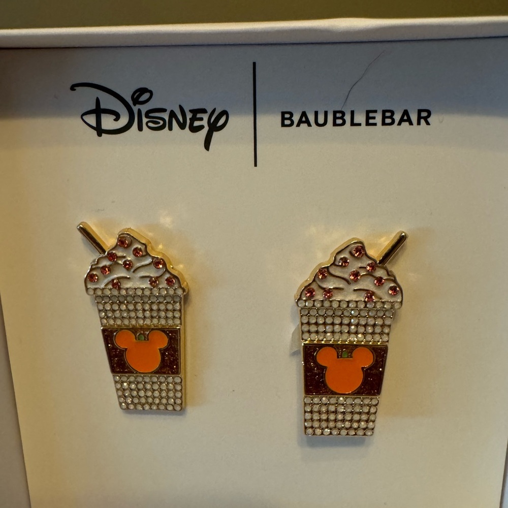 Disney BaubleBar fall latte earrings